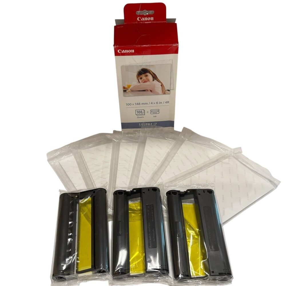 Canon Selphy 4x6 sheets Color Ink & Paper Set KP-108IN New, open box